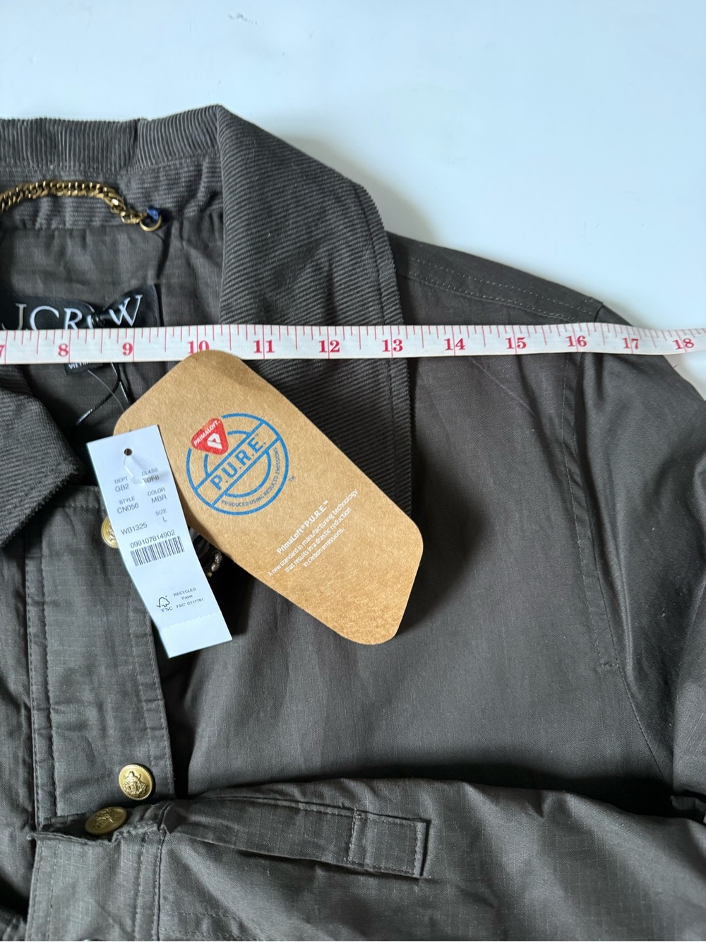 J.Crew Cropped Barn Jacket Mossy Brown Large NWT - Picture 8 of 12
